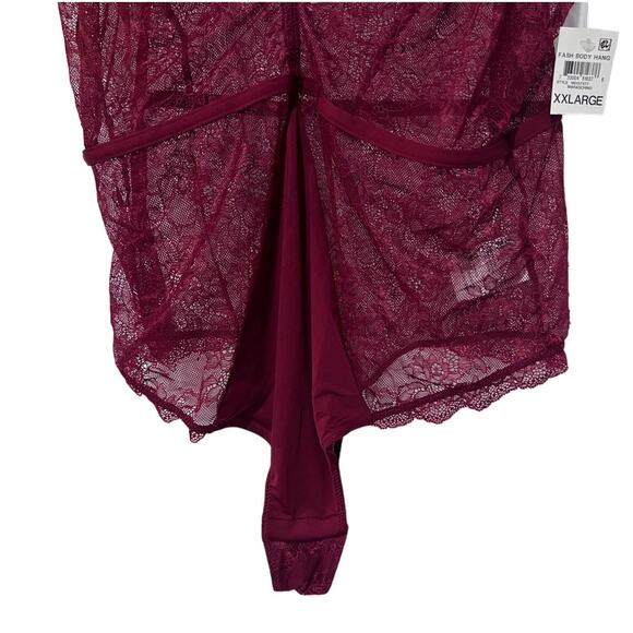 I.N.C. INTERNATIONAL CONCEPTS WOMENS LACE PLUNGE BODYSUIT MARASCHINO RED XXLARGE - Picture 5 of 11